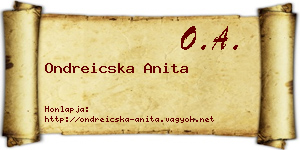 Ondreicska Anita névjegykártya