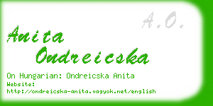 anita ondreicska business card